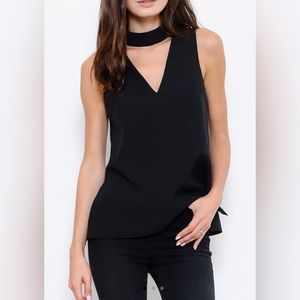 Black Choker V-Neck Top - image 1